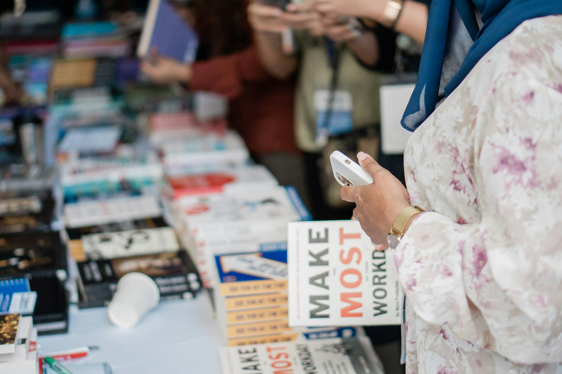 Books on display at a book fair
